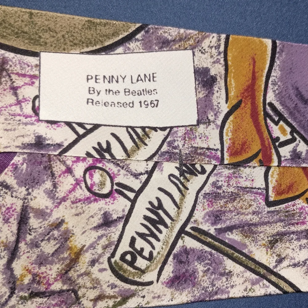 Mens Vintage 1991 Beatles Penny Lane 100% Silk Necktie Made in USA